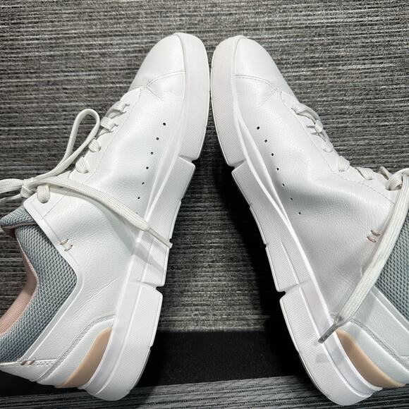On Cloud Shoes White Leather On The Roger Advantage Low 48.99454 Womens 10 - Picture 12 of 15